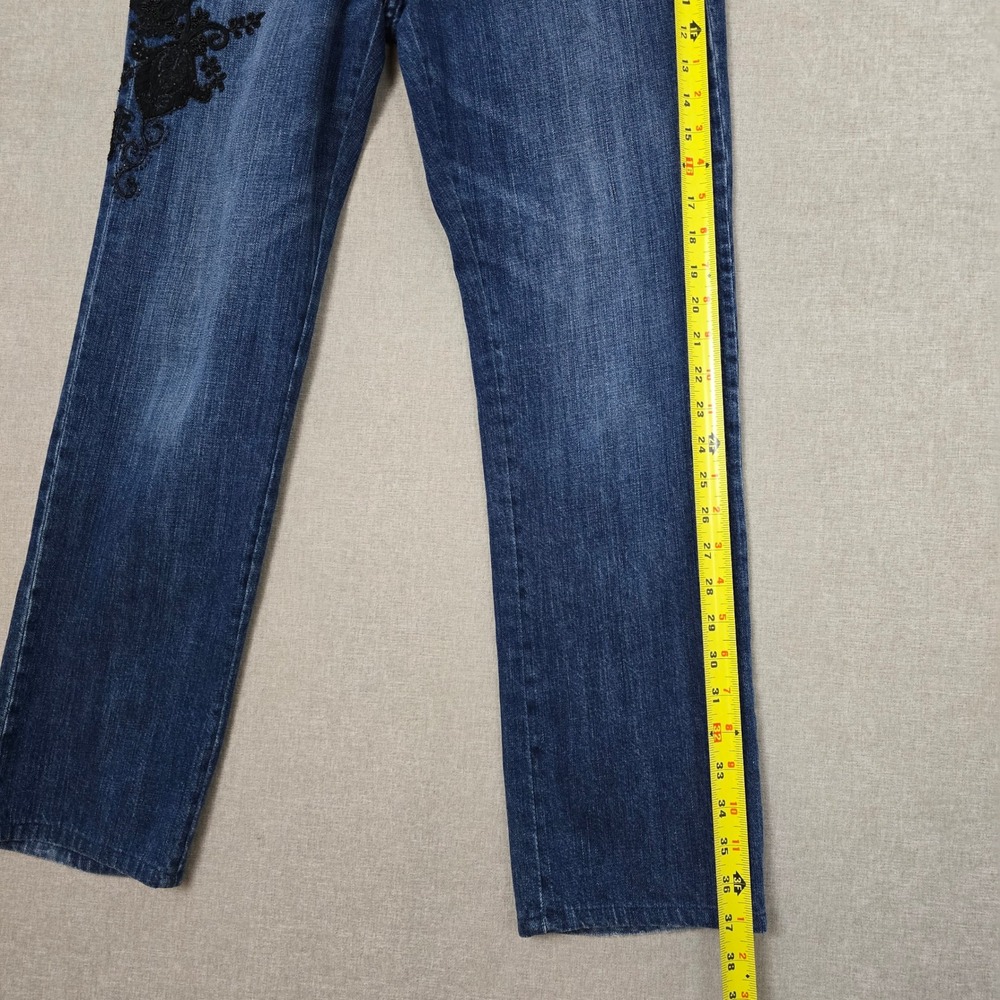 Lauren Ralph Lauren Women's Beaded Velvet Patch Jeans Straight 4 - Picture 15 of 15